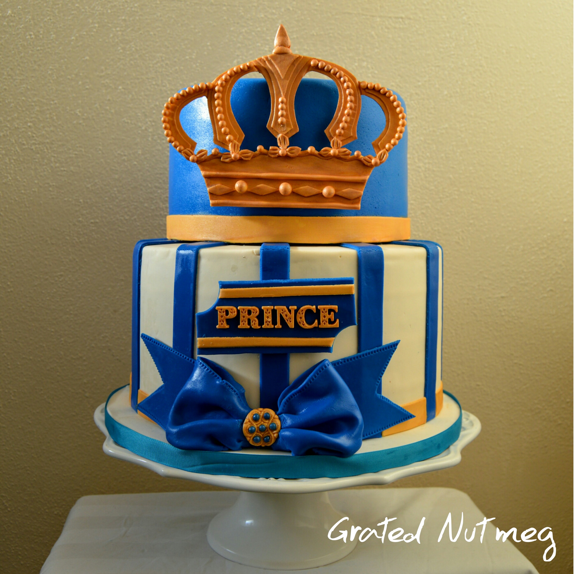 Prince Birthday Cake
 Gold and Royal Blue Prince Cake – Grated Nutmeg