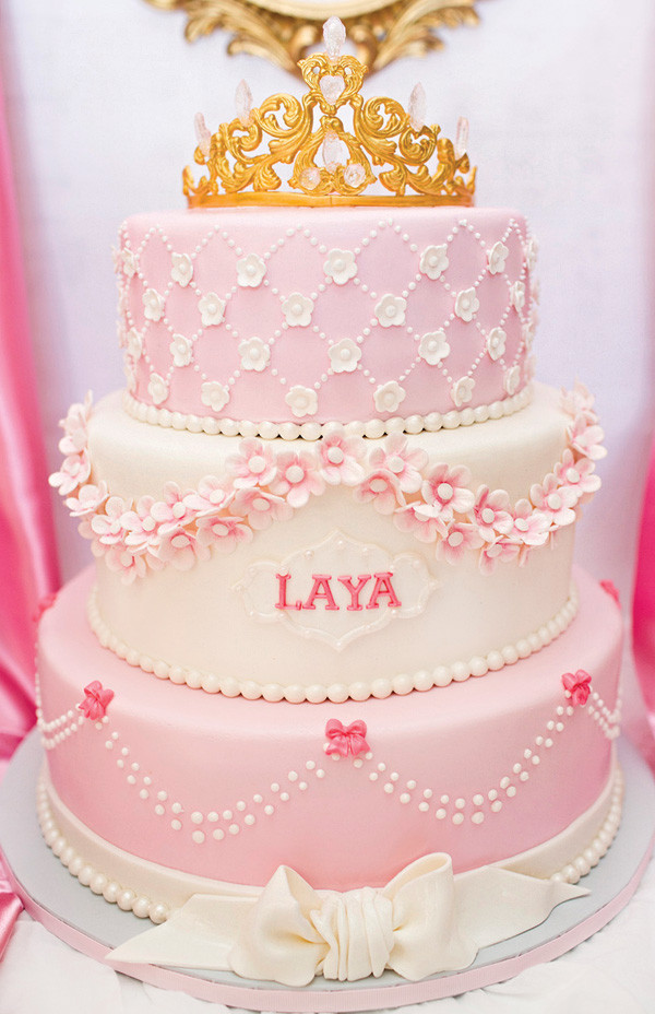 Princess Birthday Cake Ideas
 Royal Princess First Birthday Party Pink & Gold