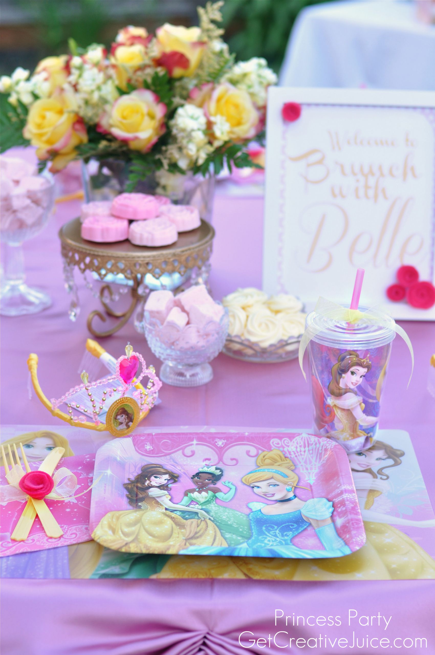Princess Birthday Party Decoration Ideas
 Disney Princess Party with Belle Part e Creative Juice