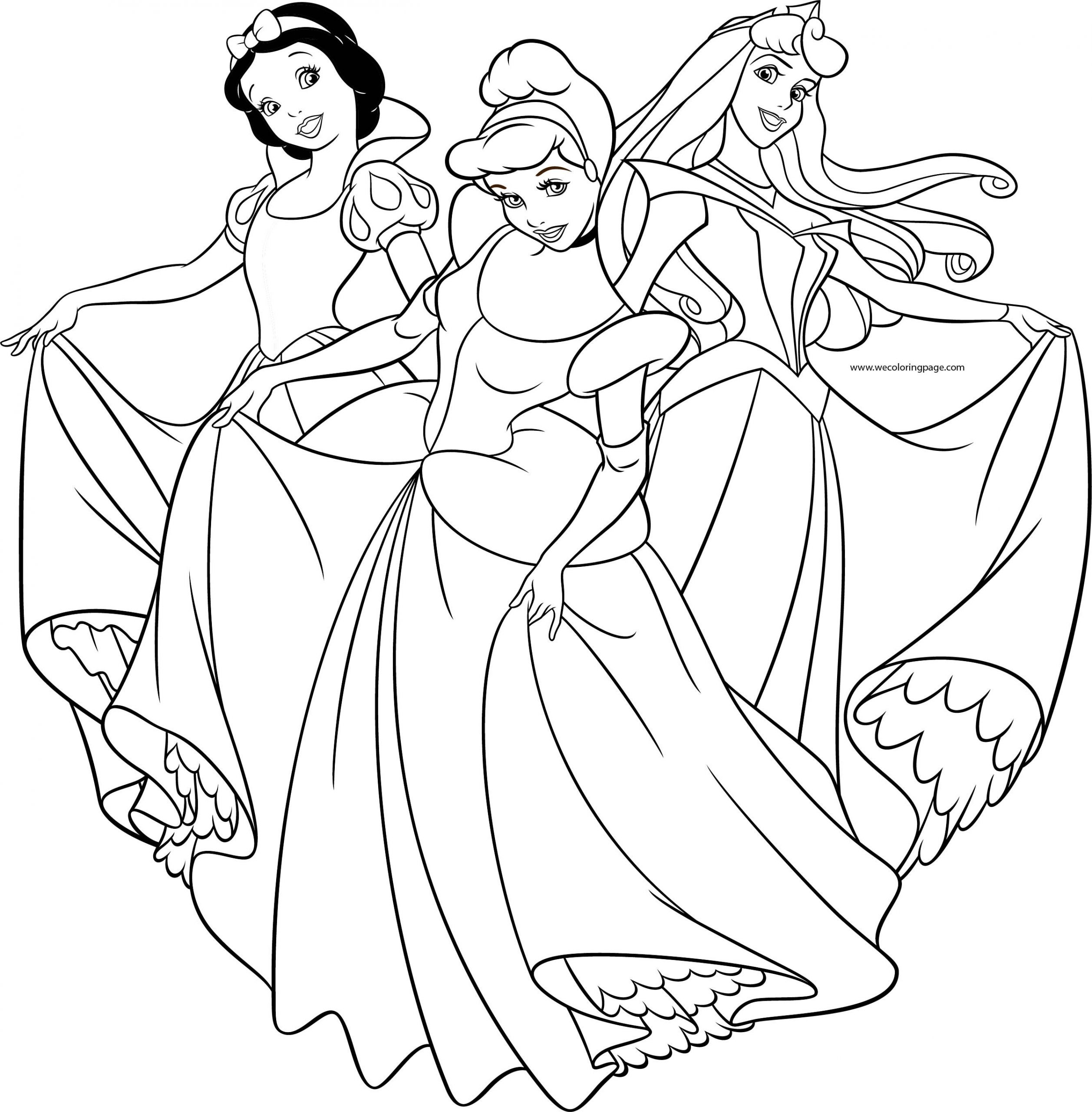 Princess Coloring Pages For Girls
 Disney Princess Girls Pose Coloring Page
