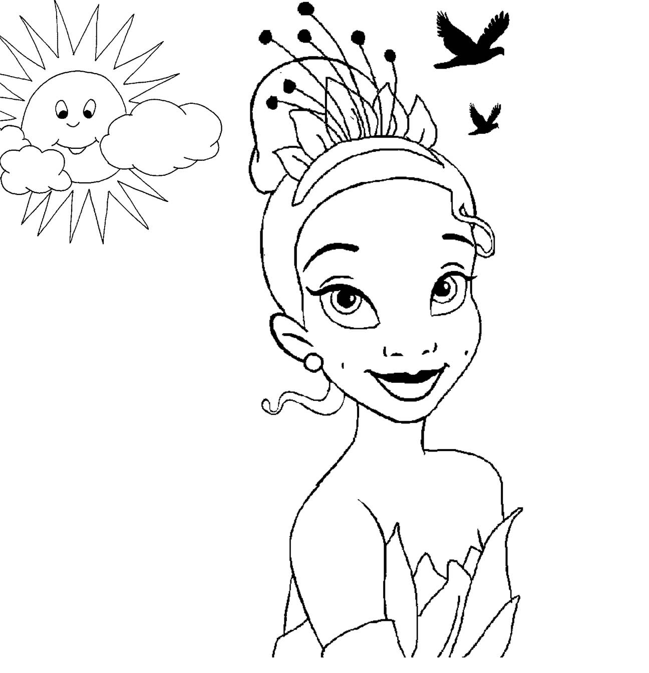 Princess Coloring Pages For Girls
 Disney Princess Tiana Coloring Pages To Girls