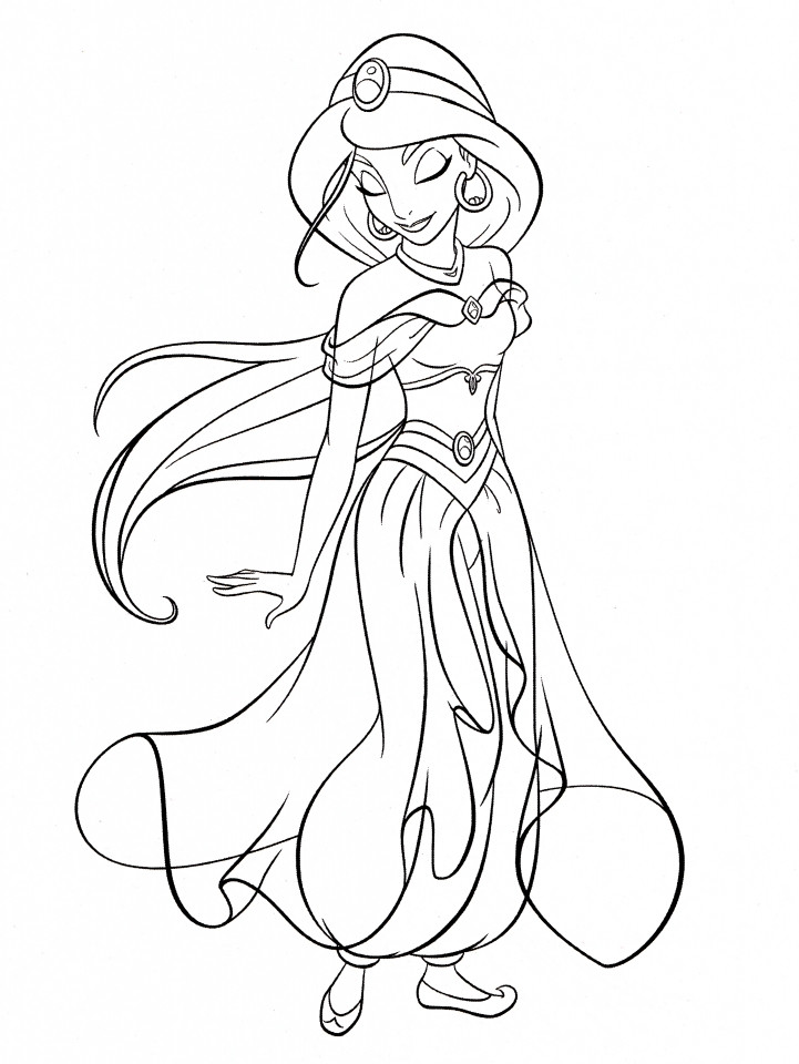 Princess Coloring Pages For Girls
 Get This Princess Jasmine Printable Coloring Pages for