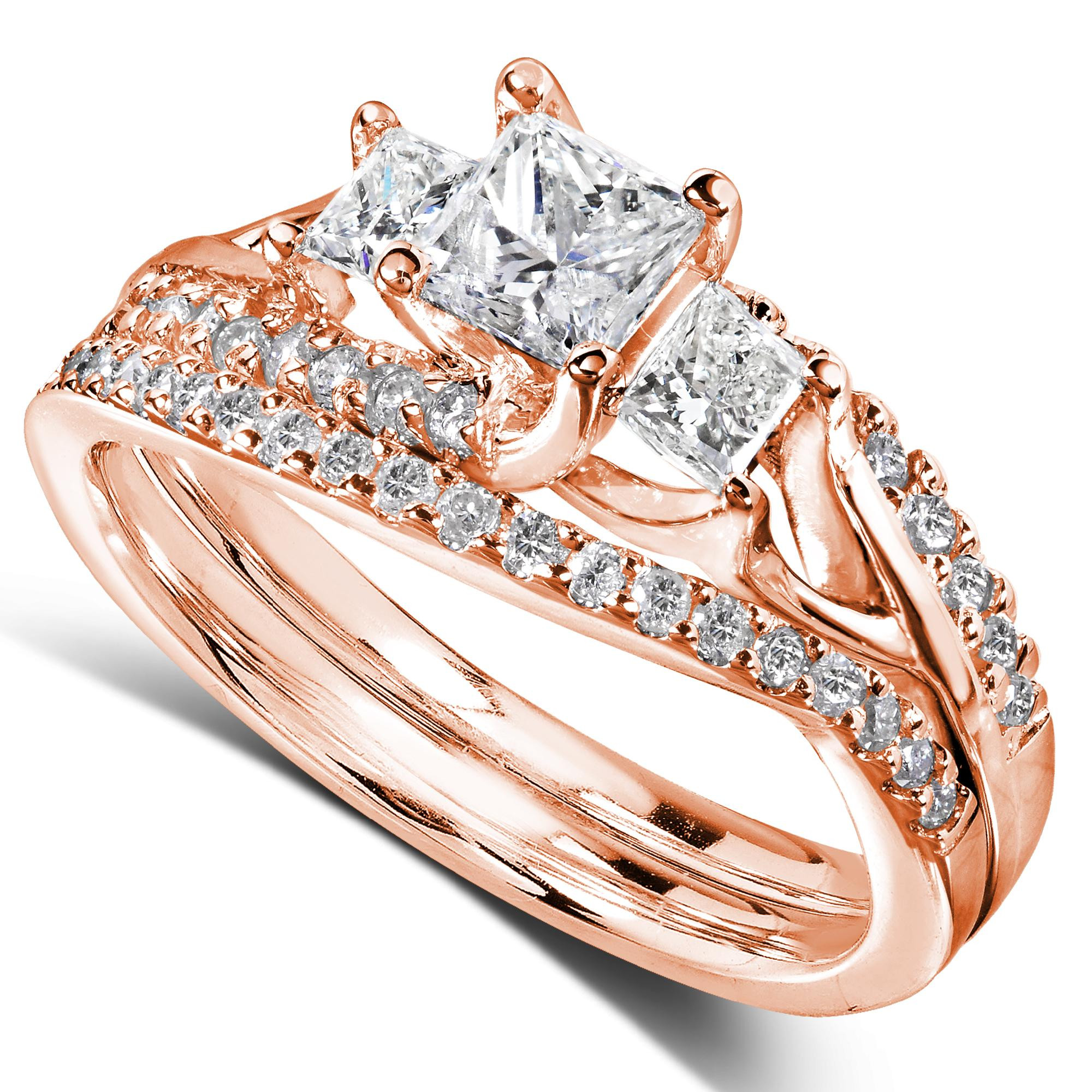 Princess Cut Diamond Bridal Sets
 Diamond Me Princess Cut Diamond Bridal Set Ring 1 1 10