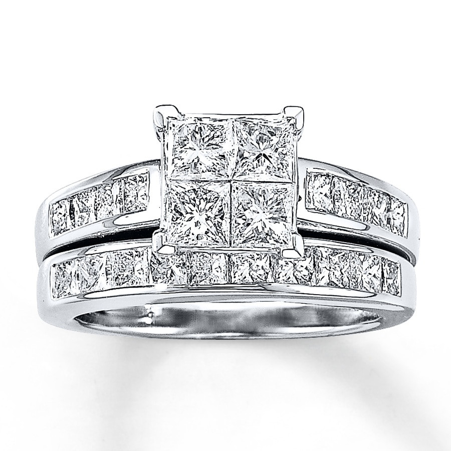 Princess Cut Diamond Bridal Sets
 Diamond Bridal Set 2 1 2 ct tw Princess Cut 14K White Gold
