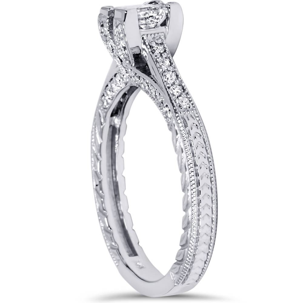 Princess Cut Vintage Engagement Ring
 1ct Princess Cut Vintage Diamond Engagement Ring Antique