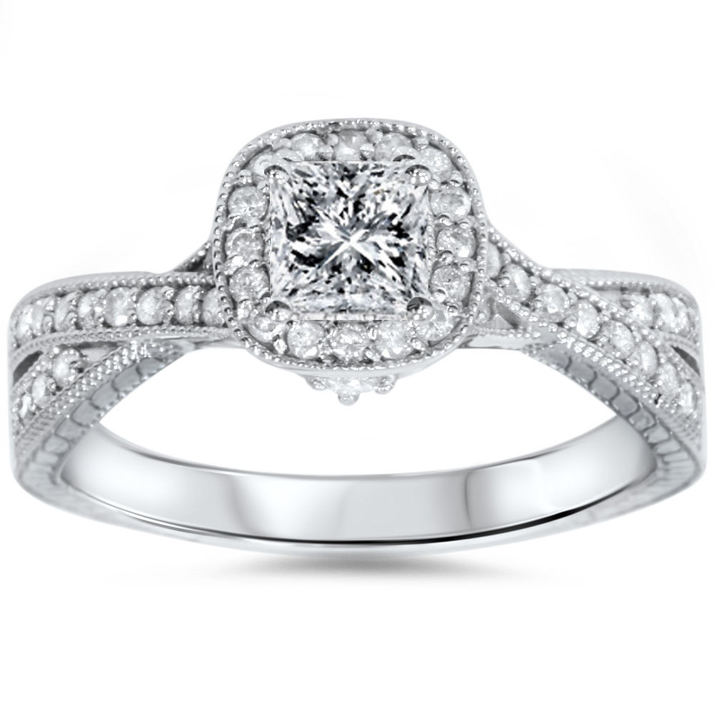 Princess Cut Vintage Engagement Ring
 3 4ct Princess Cut Vintage Diamond Engagement Ring 14K