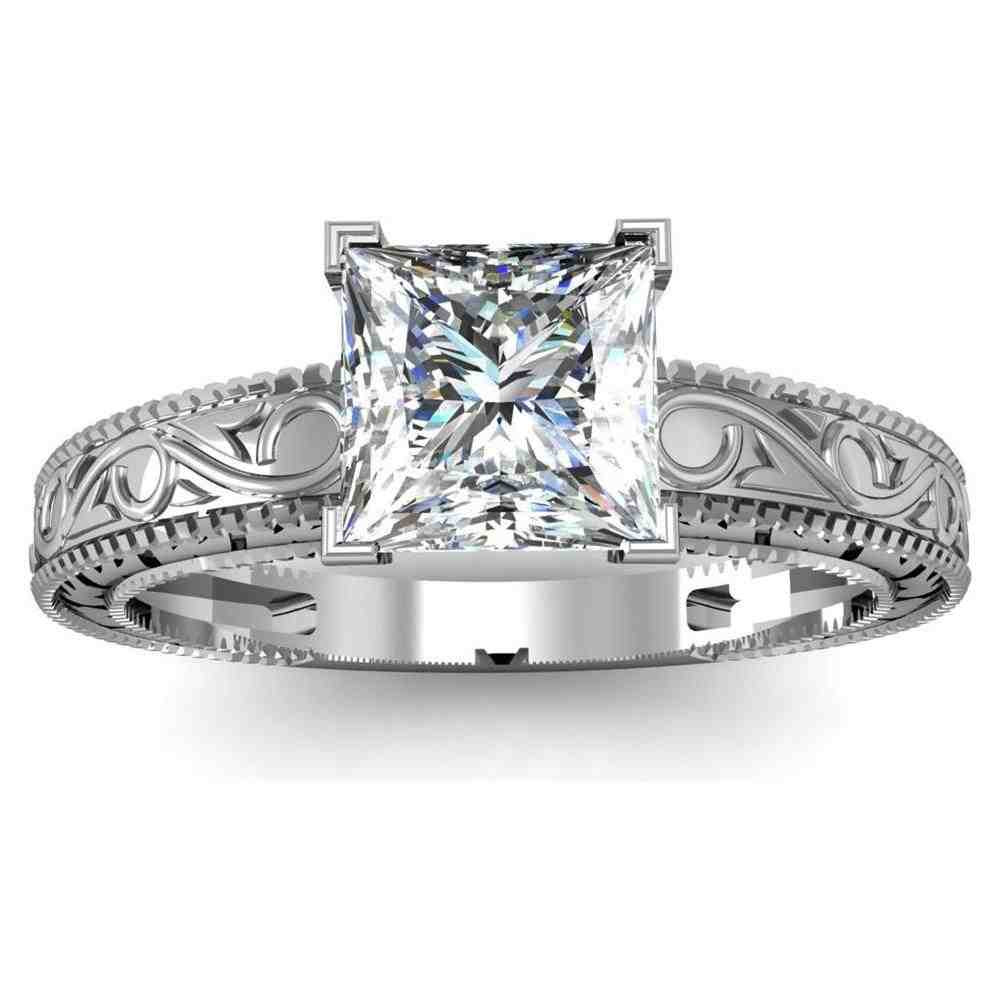 Princess Cut Vintage Engagement Ring
 Vintage Princess Cut Diamond Engagement Rings Wedding