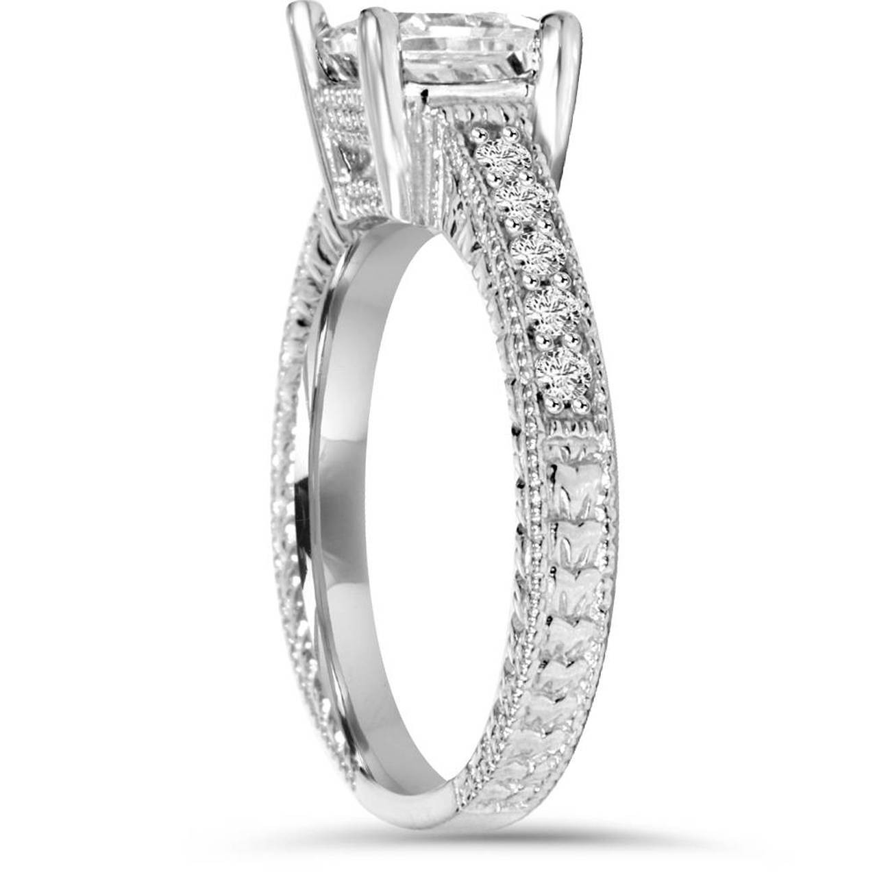 Princess Cut Vintage Engagement Ring
 Vintage Princess Cut Real Diamond Engagement Ring 1ct