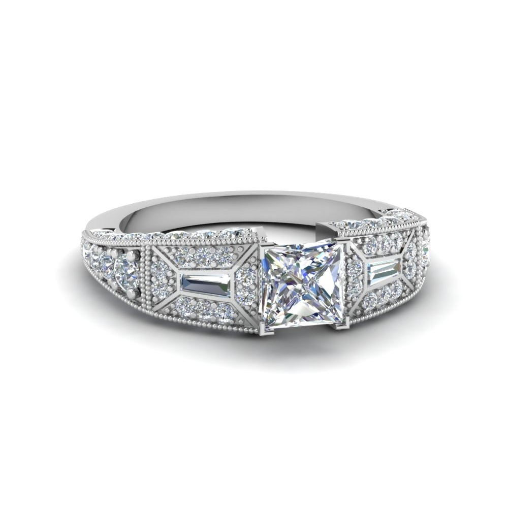Princess Cut Vintage Engagement Ring
 15 Collection of Vintage Style Princess Cut Diamond