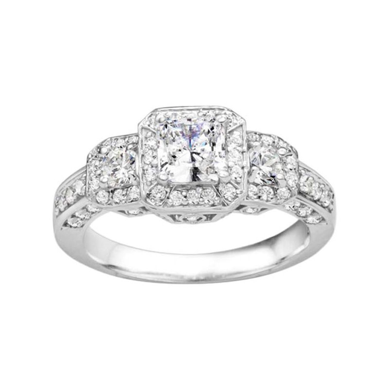 Princess Cut Vintage Engagement Ring
 True Romance Princess Cut Diamond Vintage Style Engagement