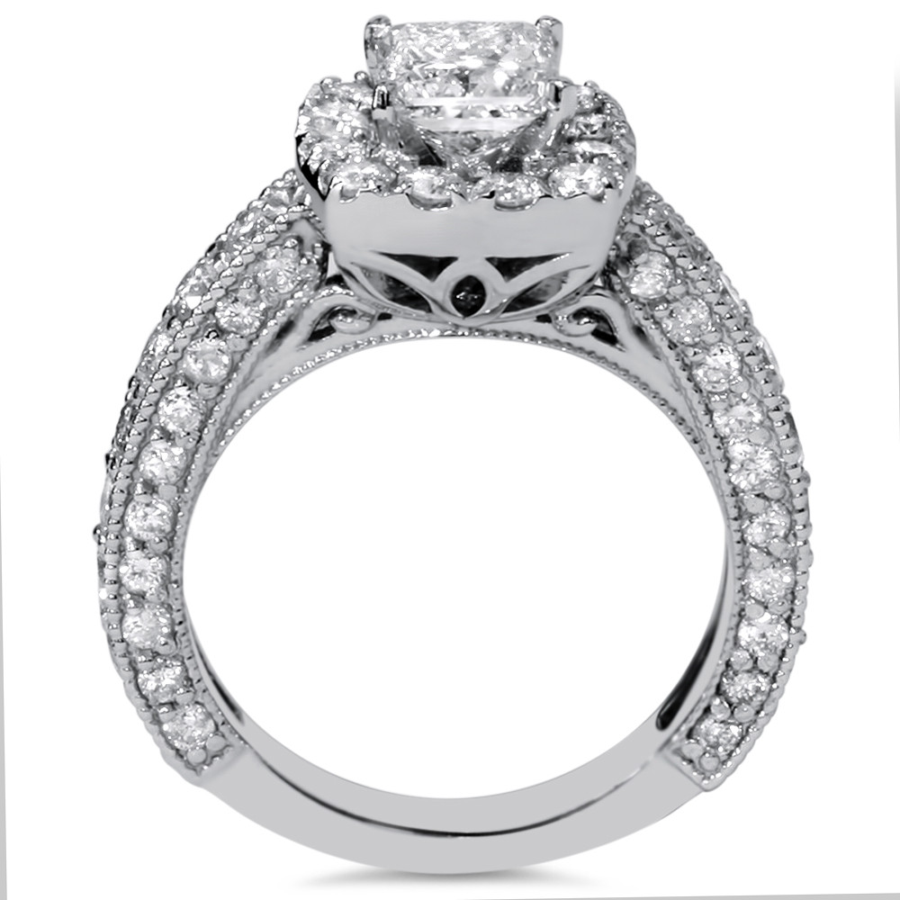 Princess Cut Vintage Engagement Ring
 Women s 2 1 2ct Princess Cut Vintage Diamond Engagement