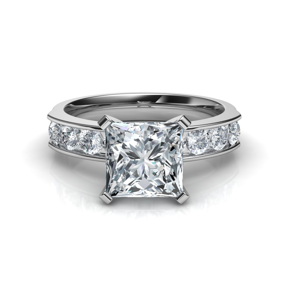 Princess Cut Wedding Ring
 Channel Set Princess Cut Diamond Engagement Ring Natalie
