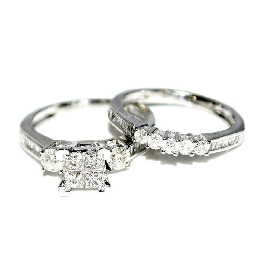 Princess Cut Wedding Ring Sets
 Diamond Bridal set Wedding rings 1ctw Princess cut top