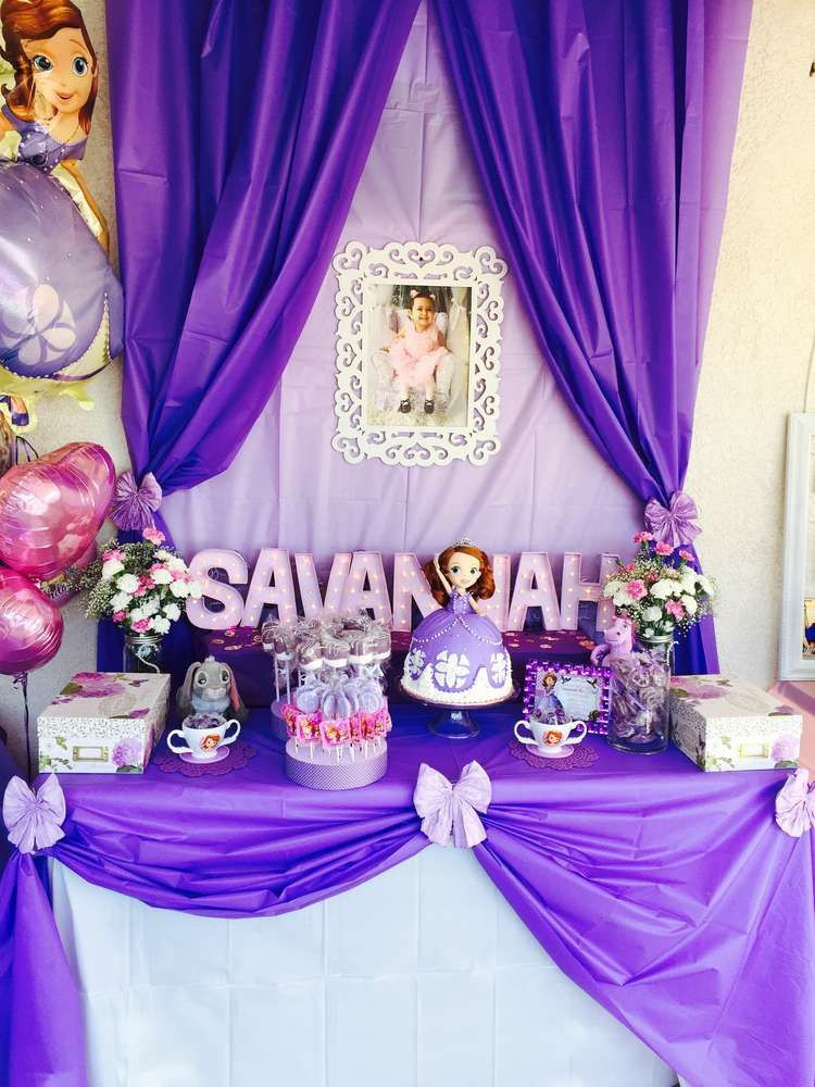 Princess Sofia Birthday Party Ideas
 Sofia the First birthday party dessert table See more