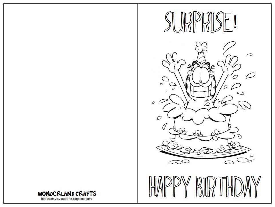 Printable Coloring Birthday Cards
 Wonderland Crafts Birthday Cards
