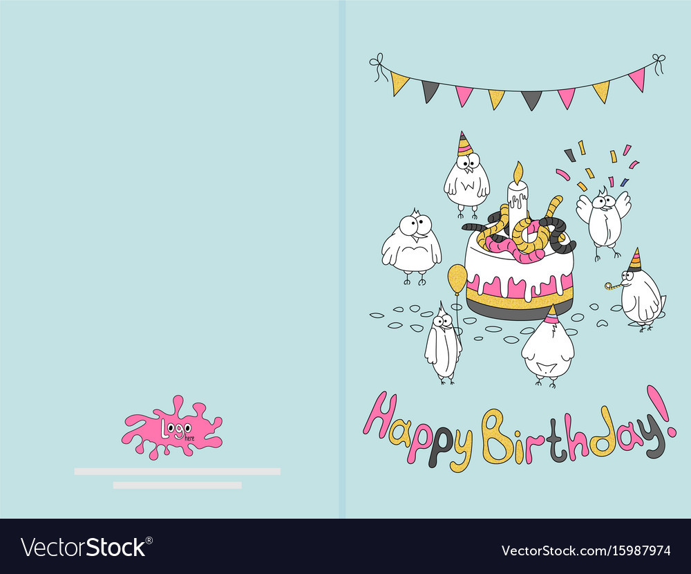 Printable Happy Birthday Card
 Ready for print happy birthday card design with Vector Image
