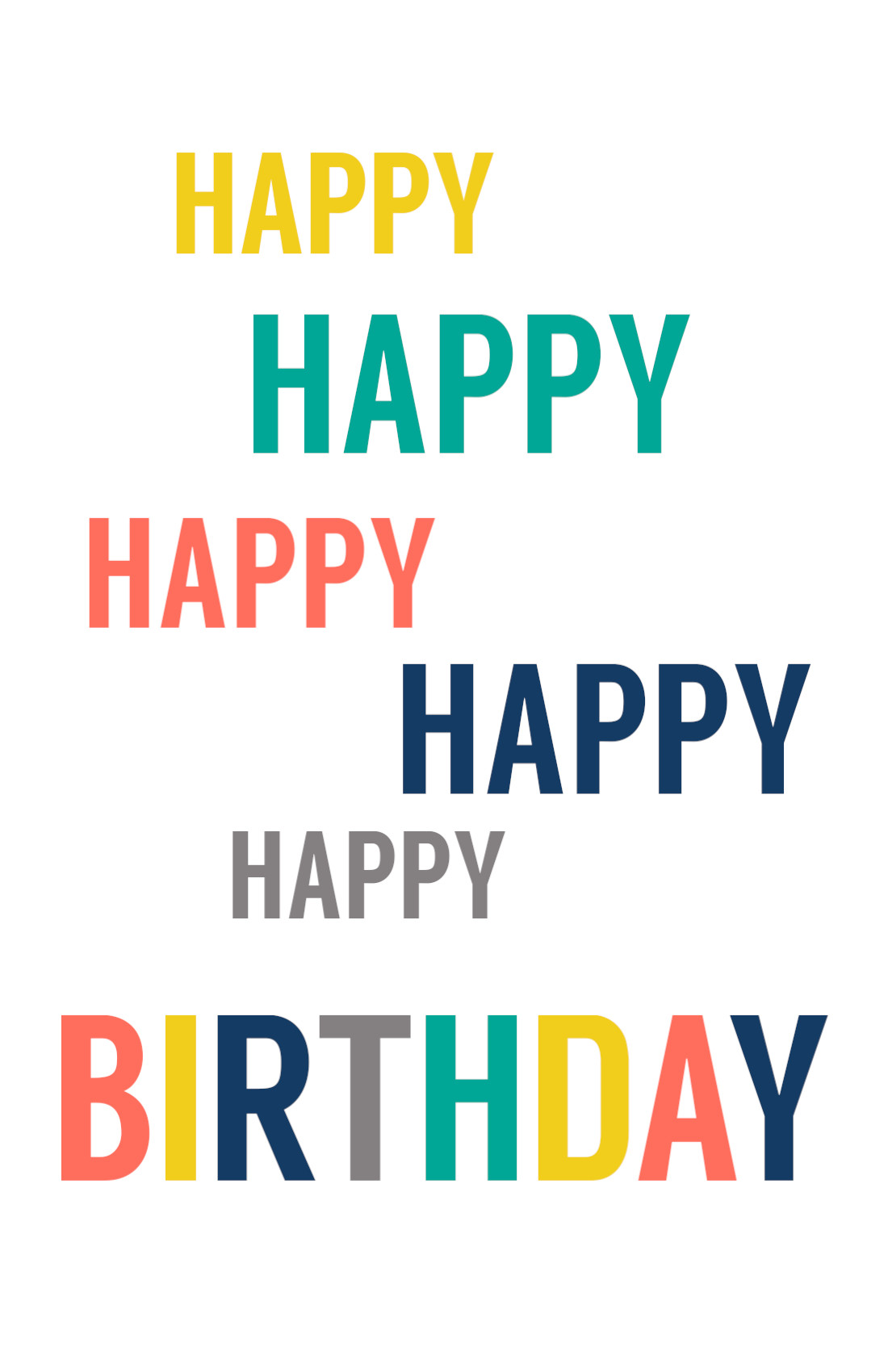 Printable Happy Birthday Card
 Free Printable Birthday Cards Paper Trail Design