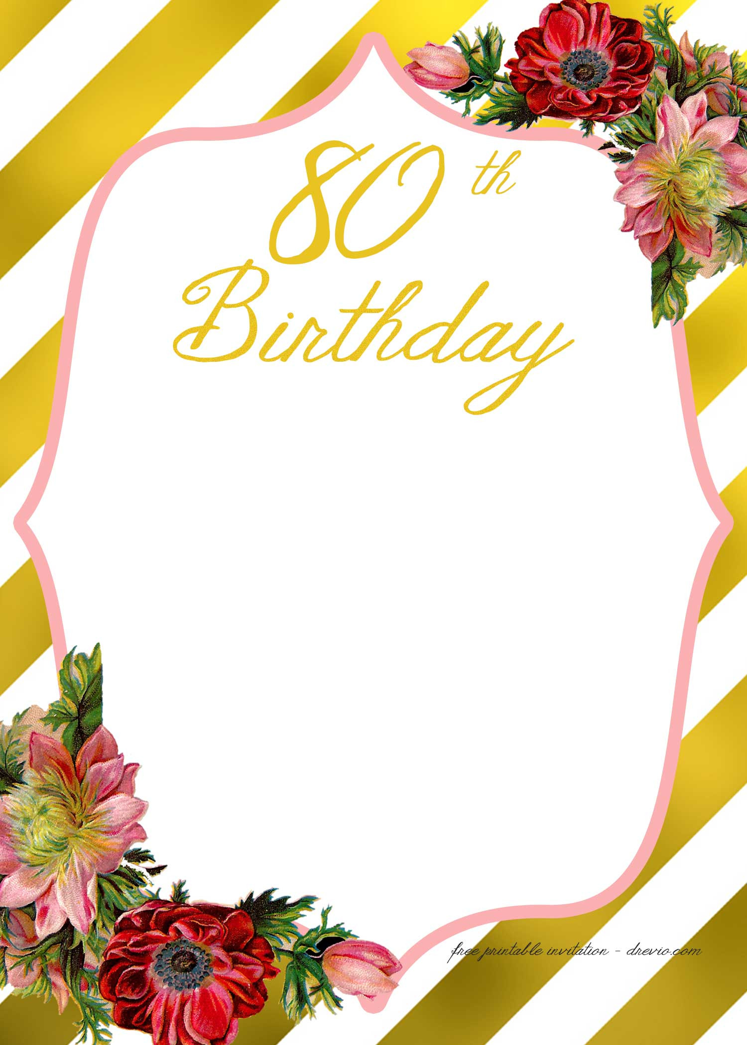 Printed Birthday Invitations
 FREE Printable Adult Birthday Invitation Template – FREE