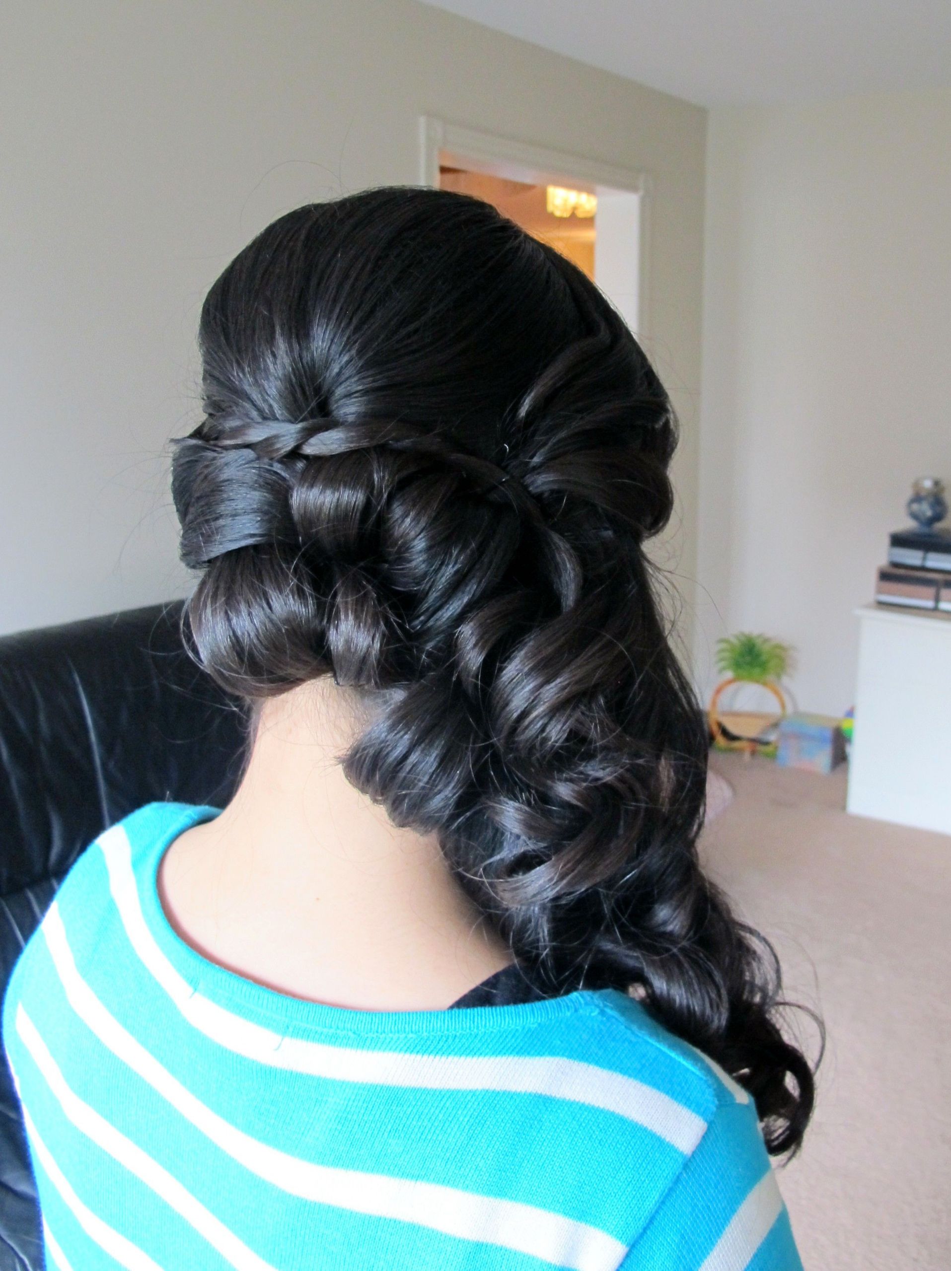 Prom Hairstyle Crossword
 Side Pony Updo Back View creations