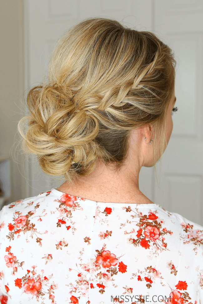Prom Hairstyles Buns
 Double Lace Braids Updo