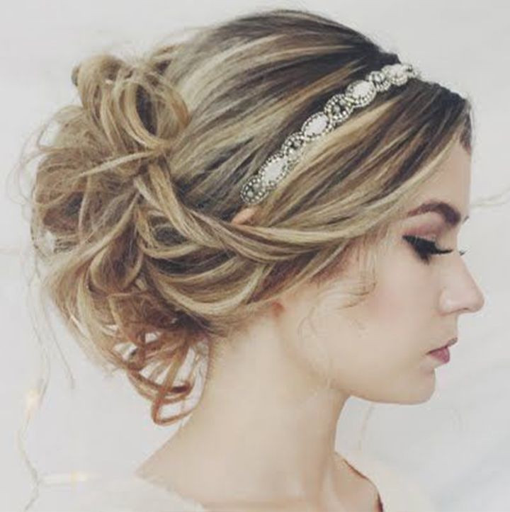 Prom Hairstyles With Headbands
 Hair for prom Rhinestone headband to pop of from the