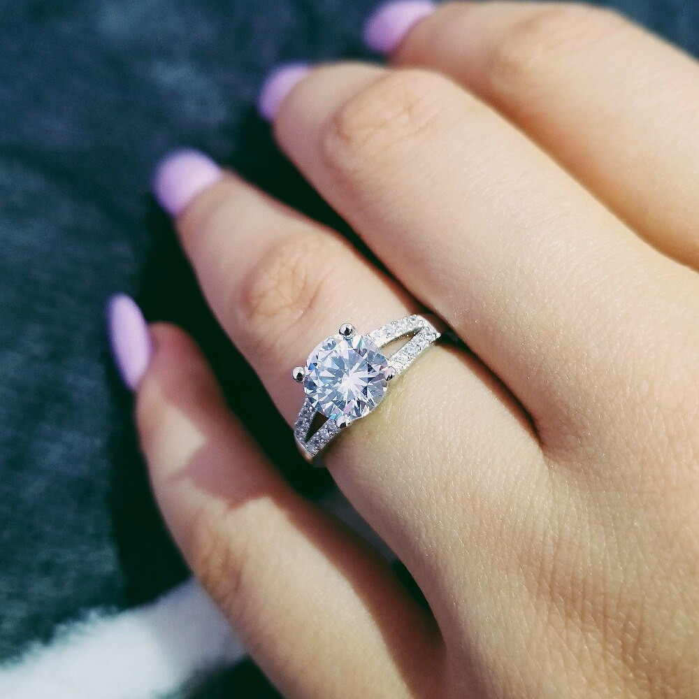 Promise Ring Engagement Ring Wedding Ring
 Solid Real 925 Sterling Silver wedding engagement promise