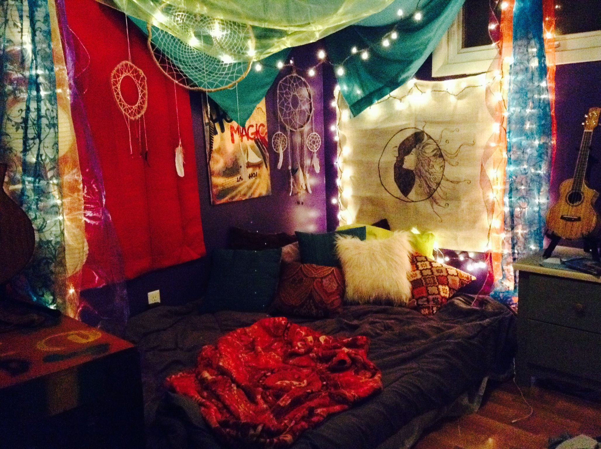 Psychedelic Bedroom Decor
 Boho hippie room Room Decor
