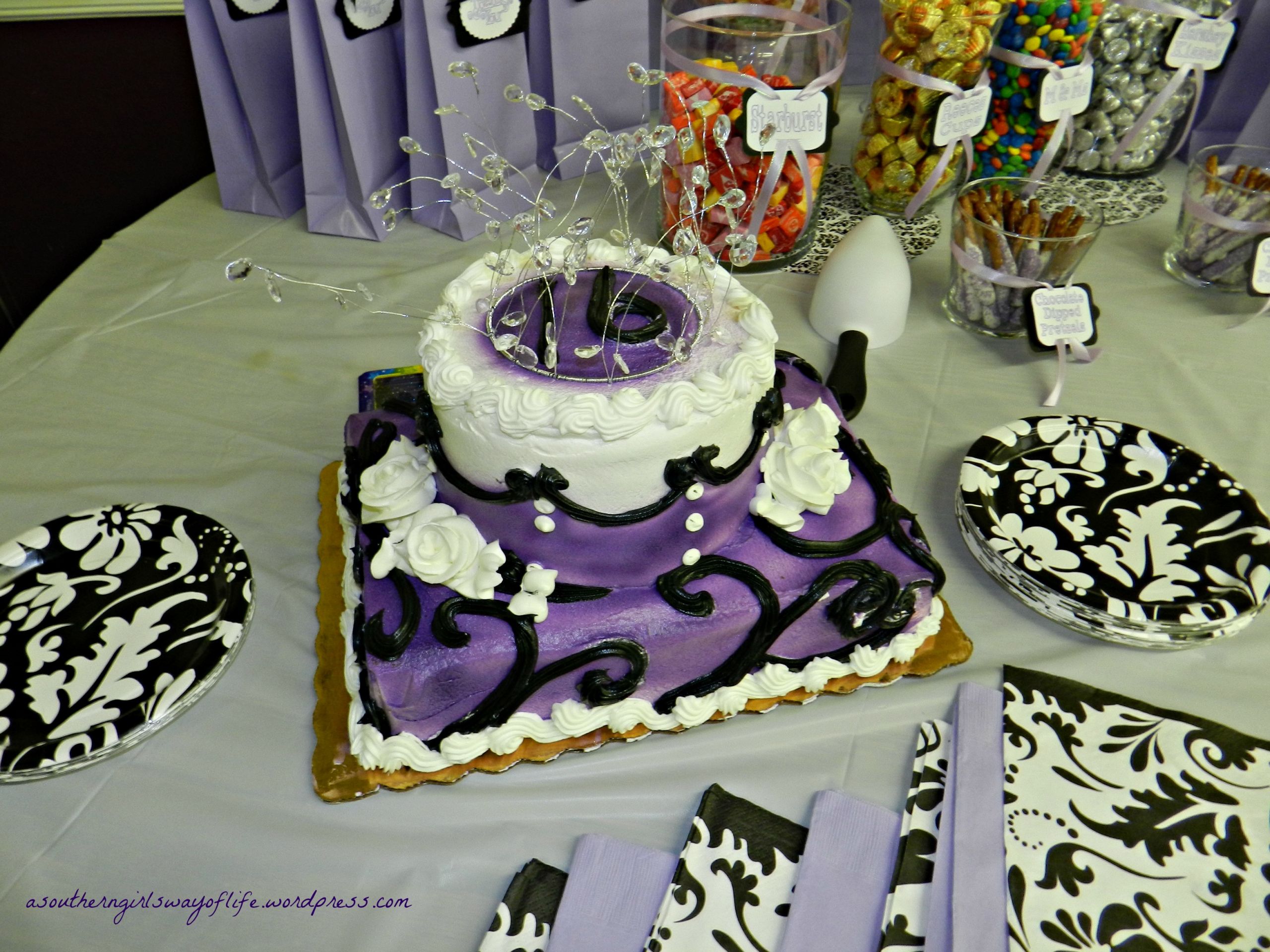 Publix Bakery Birthday Cakes
 purple black and white sweet sixteen