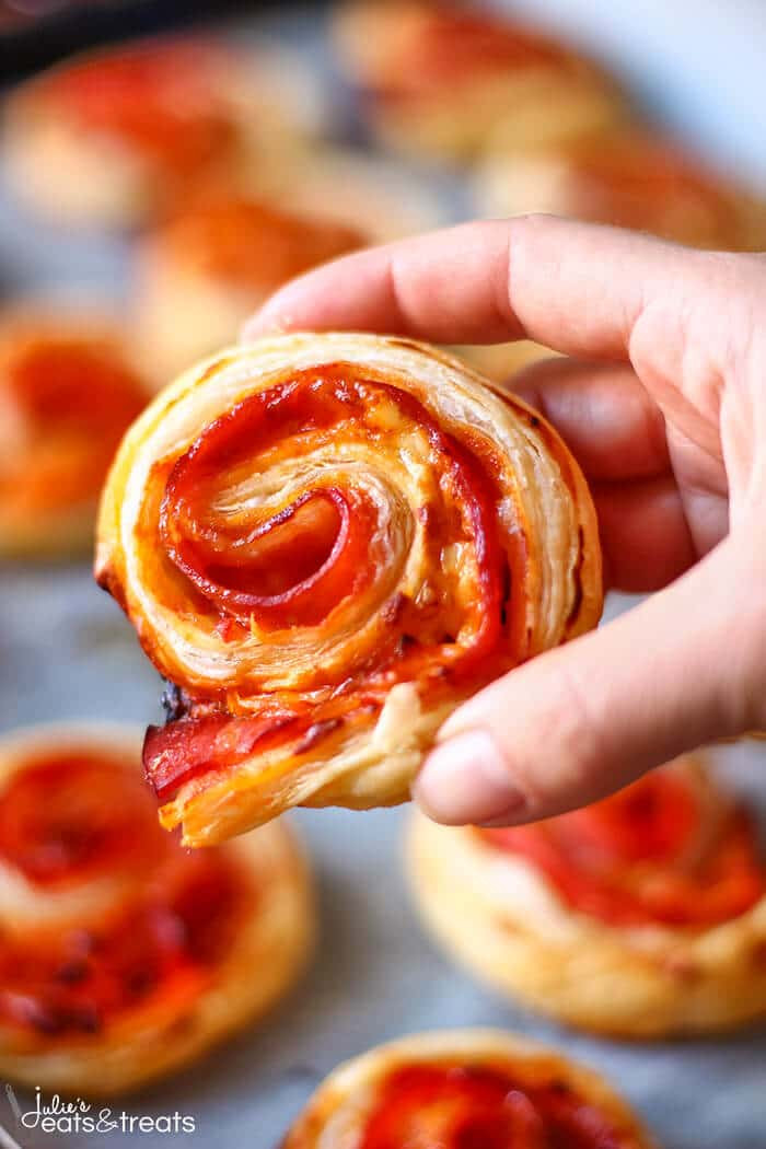 Puff Pastry Appetizers Cheese
 Puff Pastry Bacon Pinwheels Julie s Eats & Treats