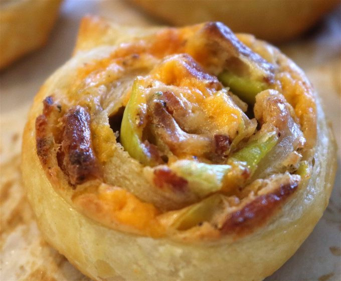 Puff Pastry Appetizers Make Ahead
 Bacon Cheddar and Leek Pinwheels