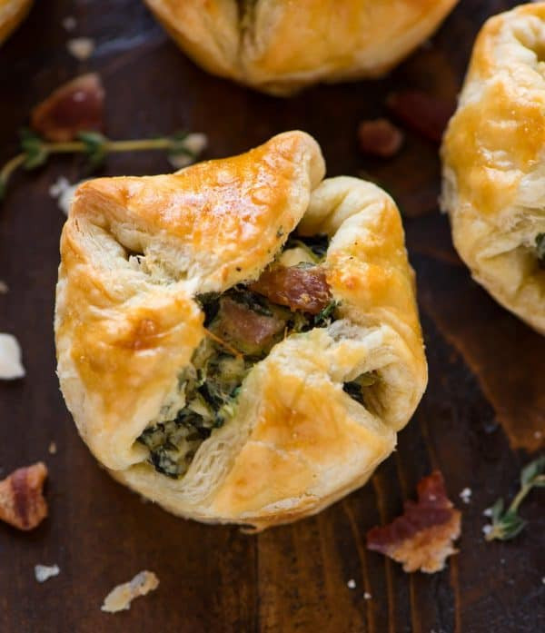 Puff Pastry Appetizers Make Ahead
 Spinach Puffs with Cream Cheese Bacon and Feta