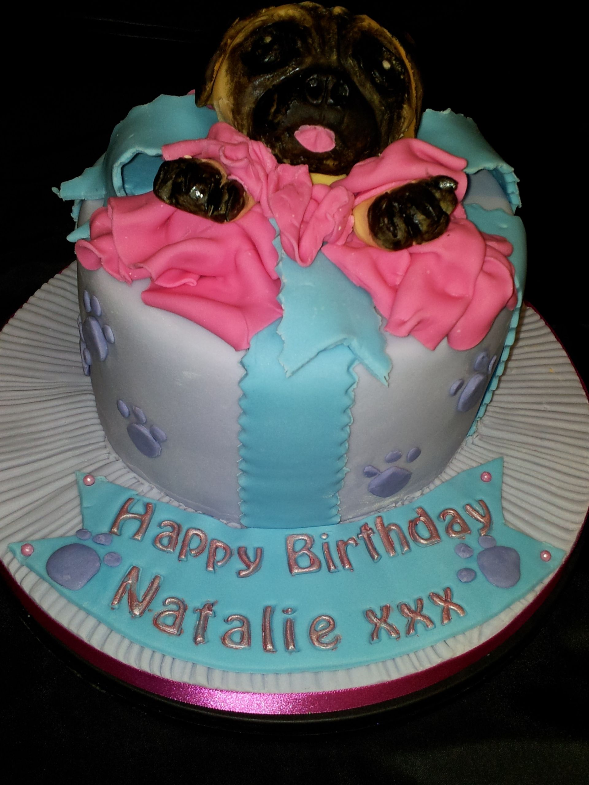 Pug Birthday Cake
 Surprise a Little Pug Dog Cake CakeCentral