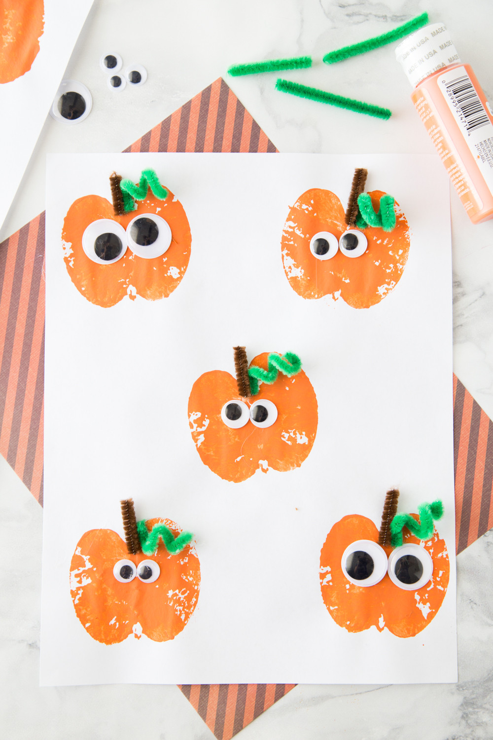 Pumpkin Craft Ideas Preschool
 Apple Stamping Pumpkin Craft Made To Be A Momma