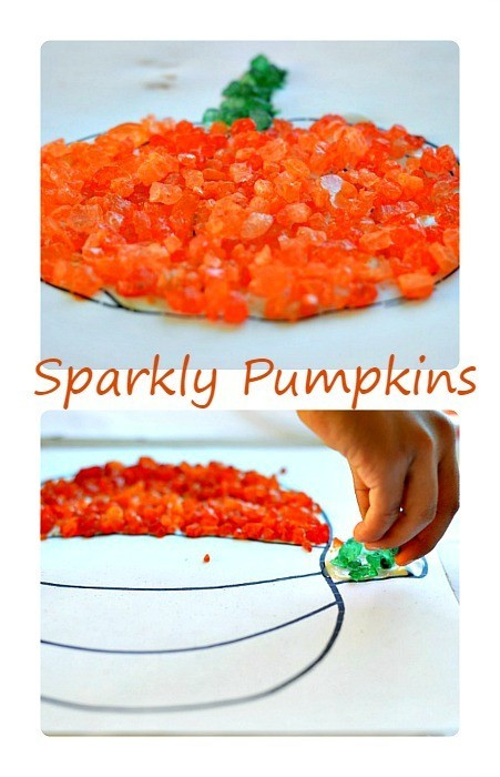 Pumpkin Craft Ideas Preschool
 Pumpkin Crafts for kids Sparkly Pumpkins