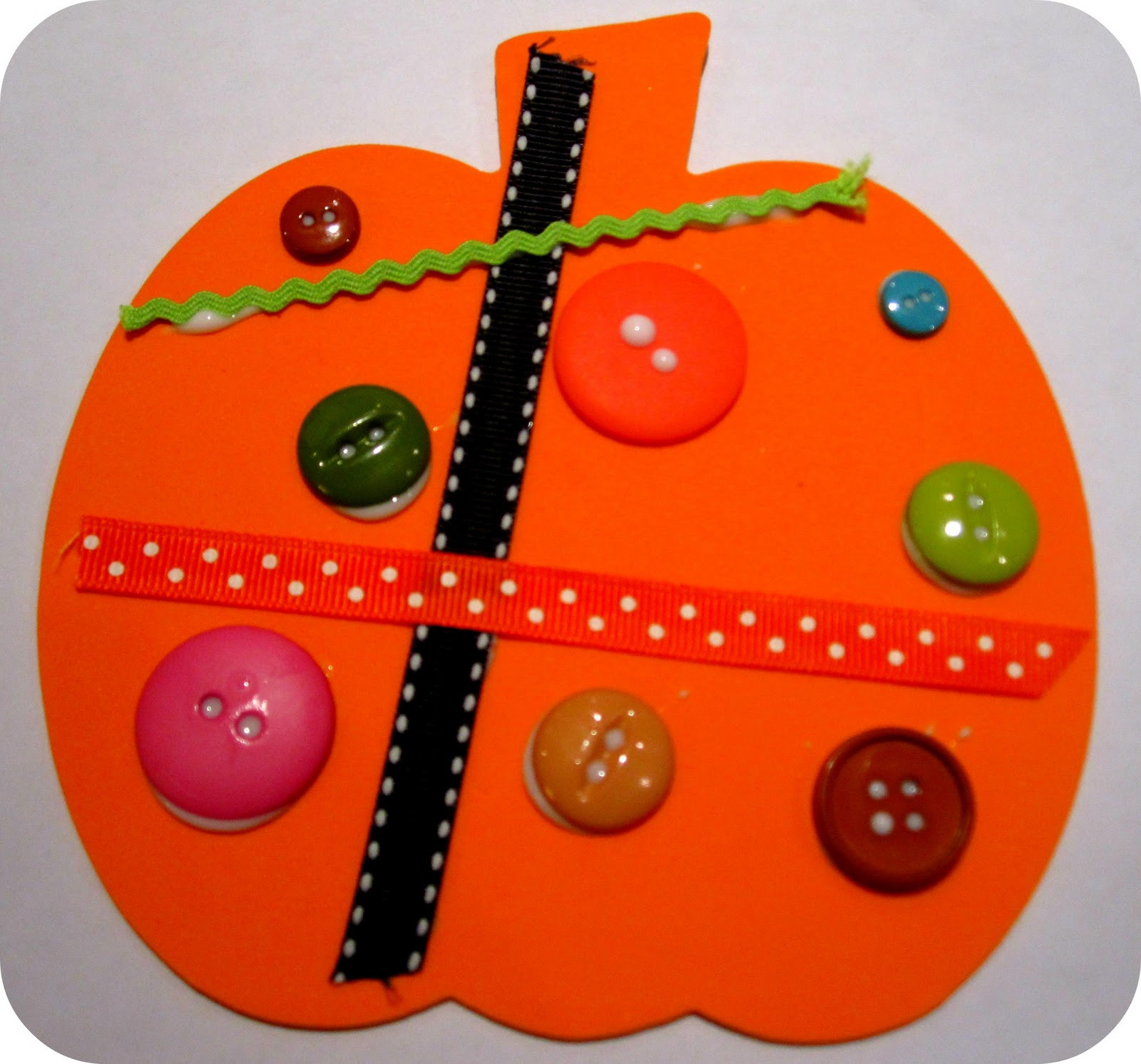 Pumpkin Craft Ideas Preschool
 Toddler Approved Button and Ribbon Pumpkins
