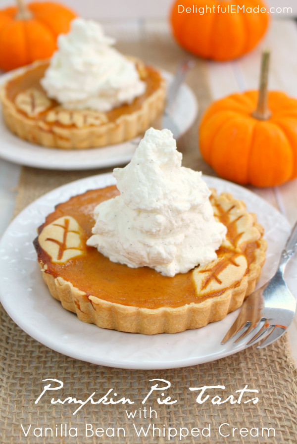 Pumpkin Pie Tarts
 Pumpkin Pie Tarts with Vanilla Bean Whipped Cream