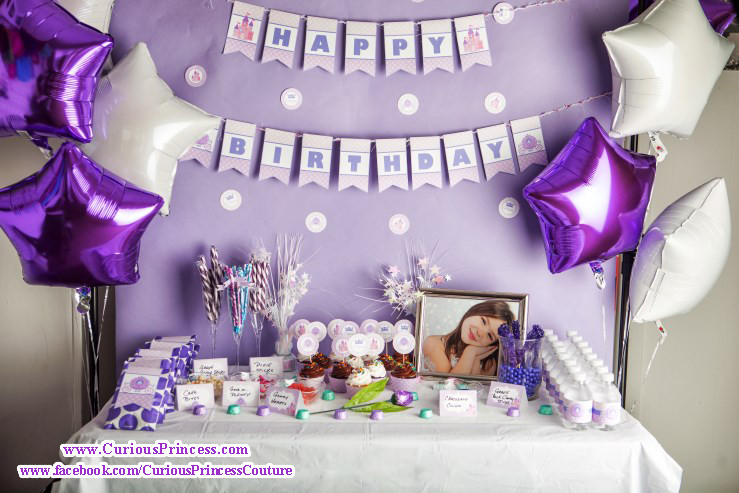 Purple Birthday Decorations
 Purple Princess birthday Party ideas