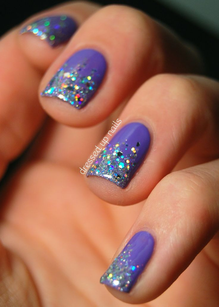 Purple Glitter Nails
 Best 25 Purple glitter nails ideas on Pinterest