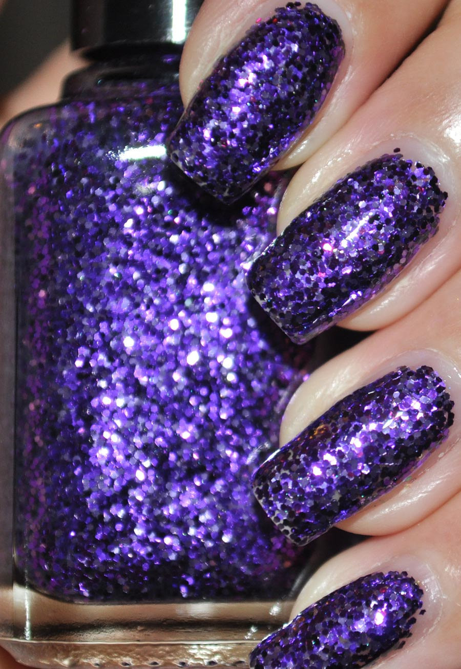 Purple Glitter Nails
 Items similar to Pony Purple Glitter Nail Polish 15ml
