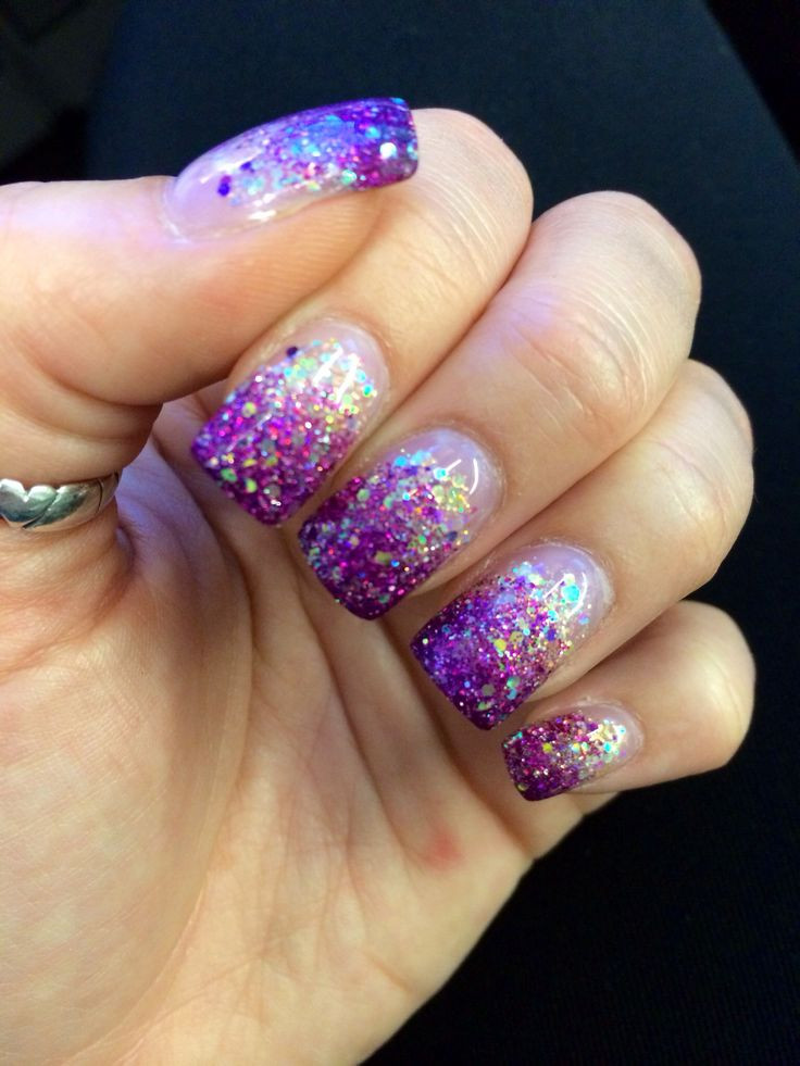 Purple Glitter Nails
 De 25 bedste idéer inden for Glitter acrylics på