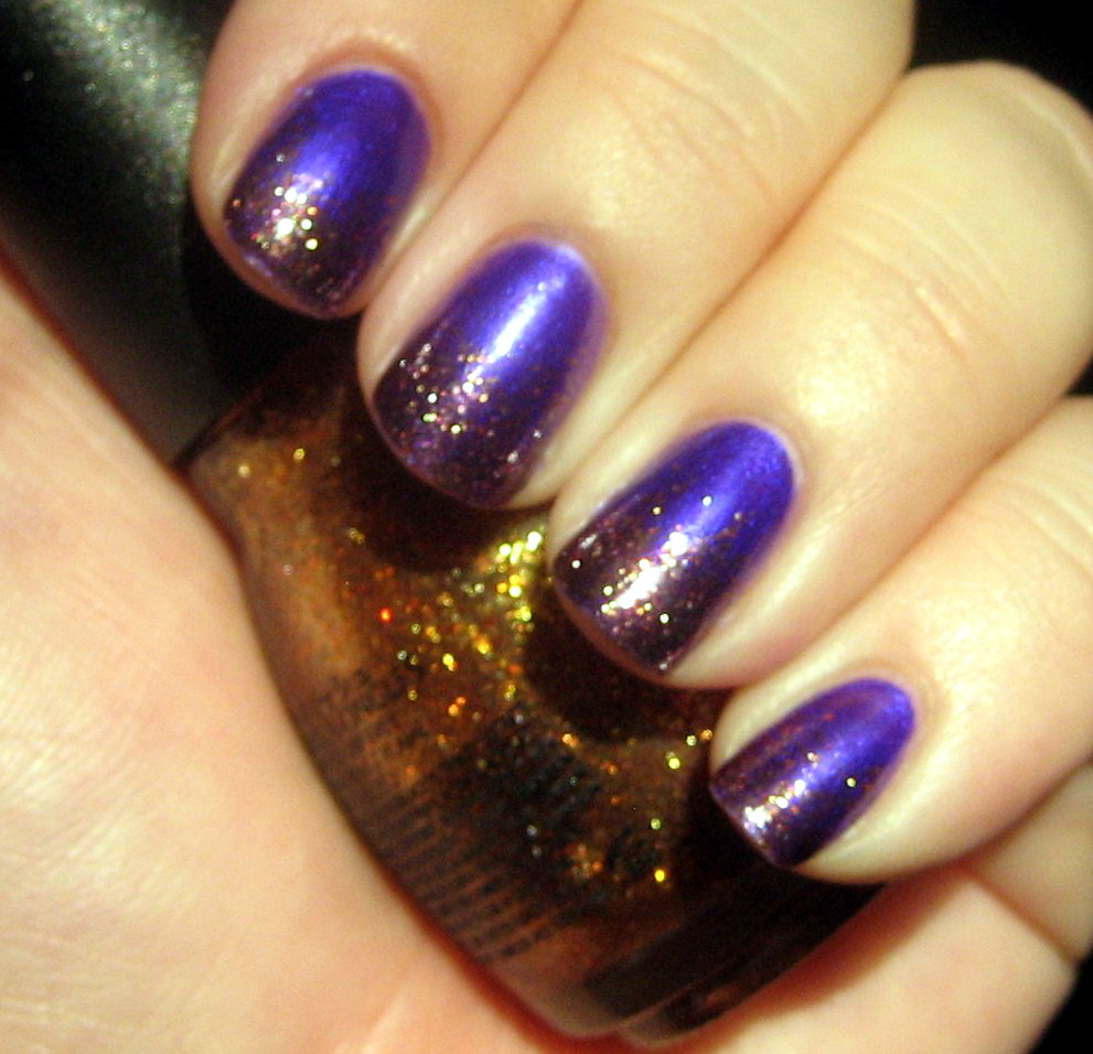 Purple Glitter Nails
 Gl itch Nails Purple Nails 31 Day Challenge and Acetone
