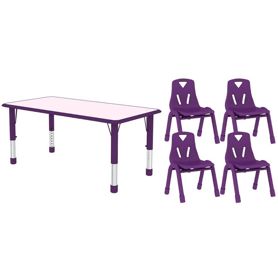 Purple Kids Chair
 2xhome Purple Kids Table and Chair Set Adjustable Leg