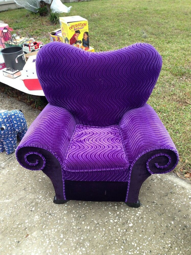 Purple Kids Chair
 Purple velvet kids teens upholstered Chair FUN rare and