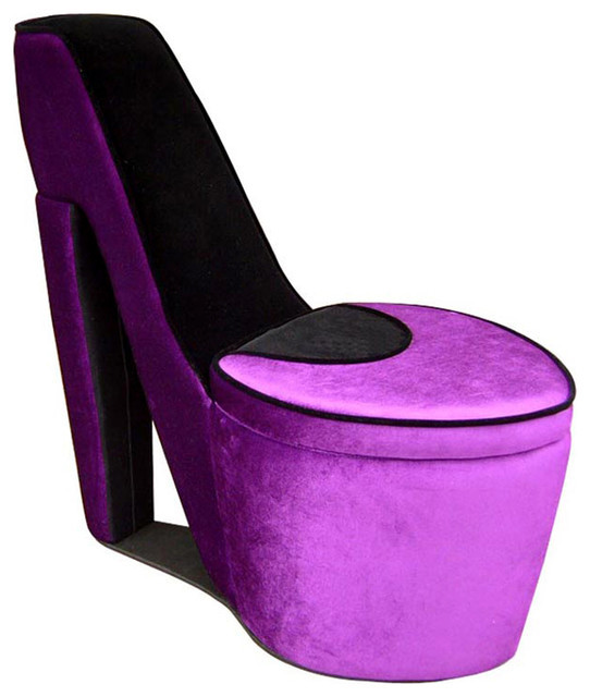 Purple Kids Chair
 Purple Black High Heel Storage Chair Eclectic Kids