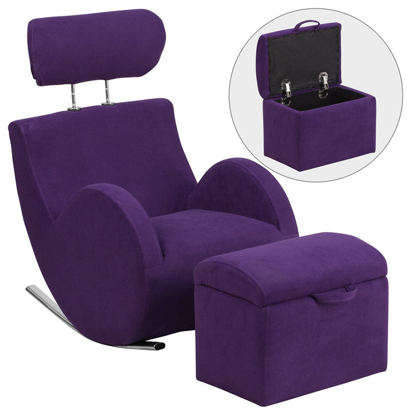 Purple Kids Chair
 Flash Furniture Hercules Series Purple Fabric Rocking