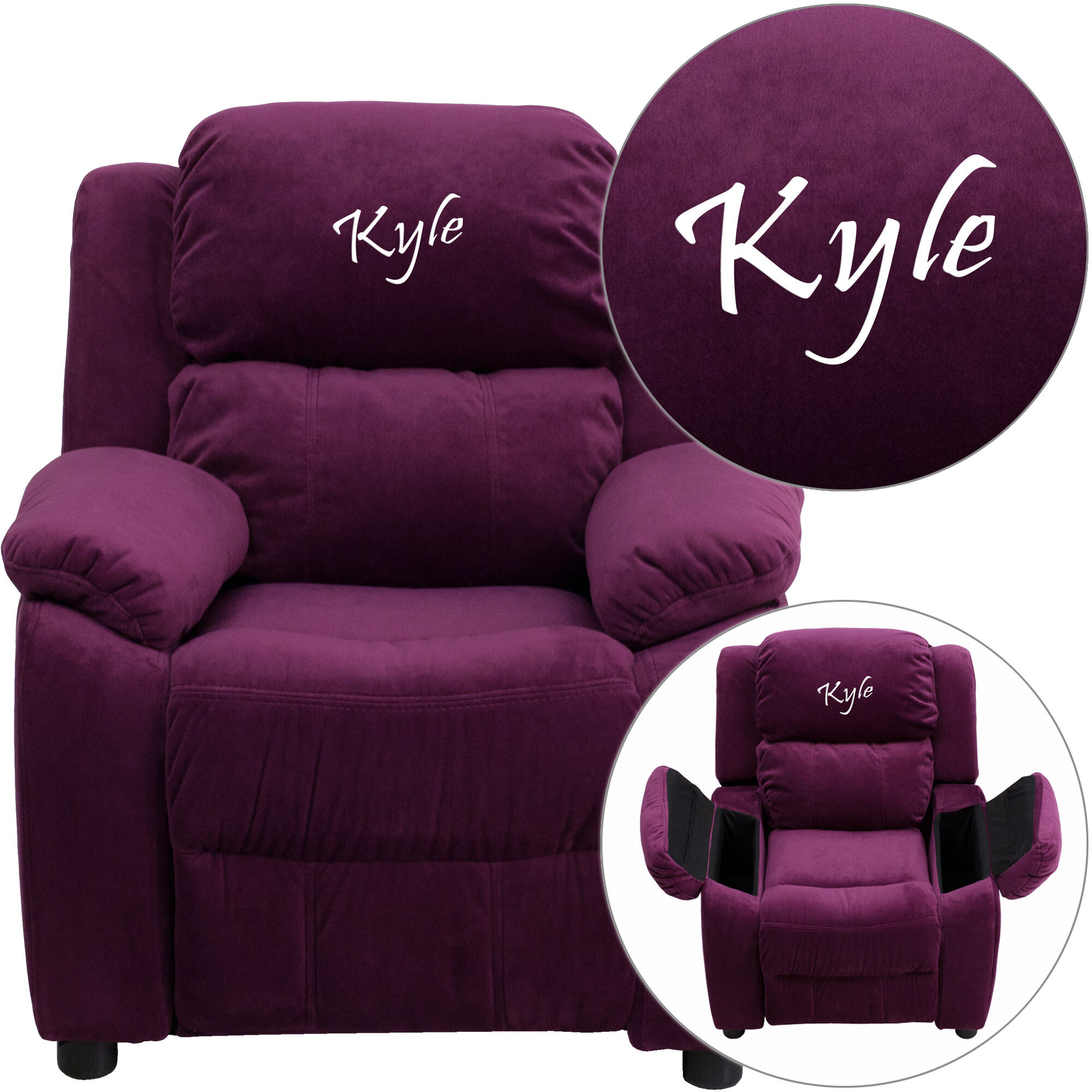 Purple Kids Chair
 EMB Purple MIC Kids Recliner BT 7985 KID MIC PUR EMB GG