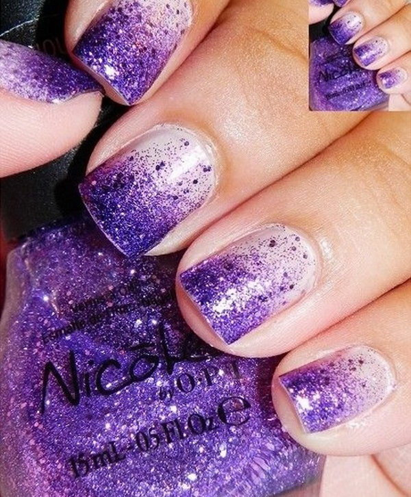 Purple Nails With Glitter
 70 Stunning Glitter Nail Designs 2017
