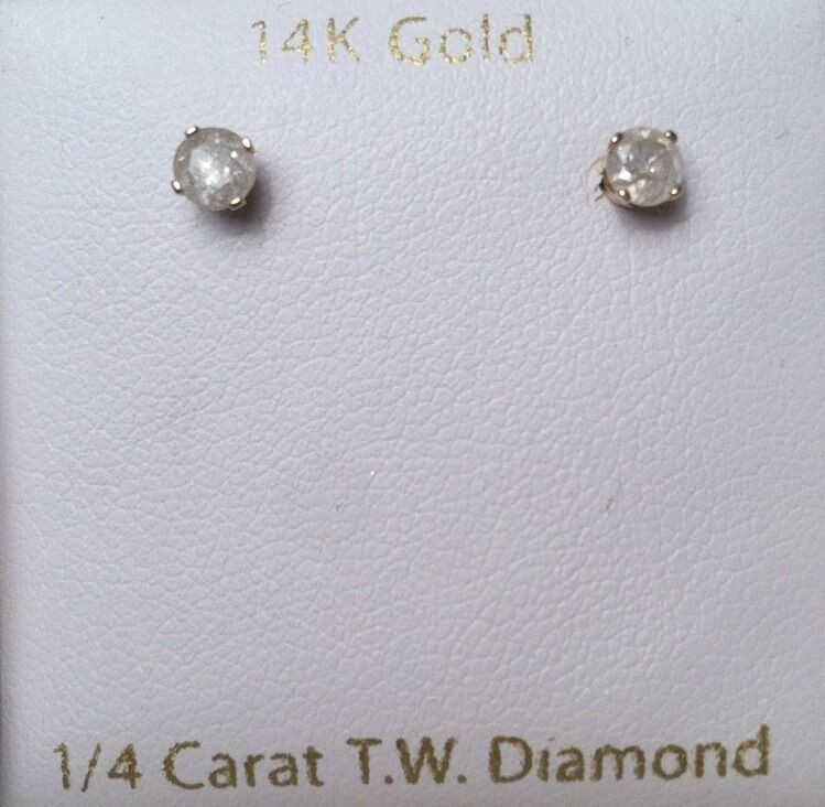 Quarter Carat Diamond Earrings
 14K Gold 1 4 Carat T W Diamond Earrings
