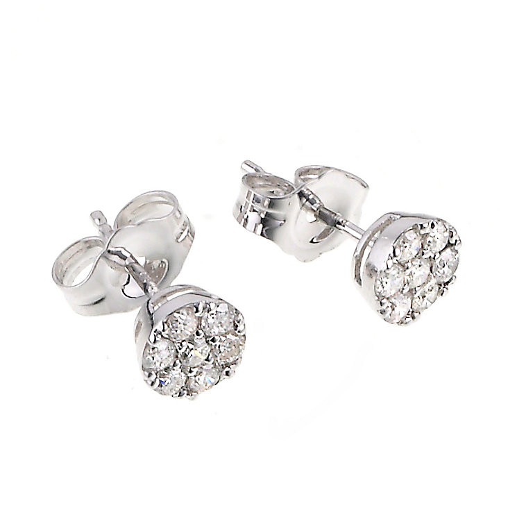 Quarter Carat Diamond Earrings
 9ct white gold quarter carat diamond cluster stud earrings