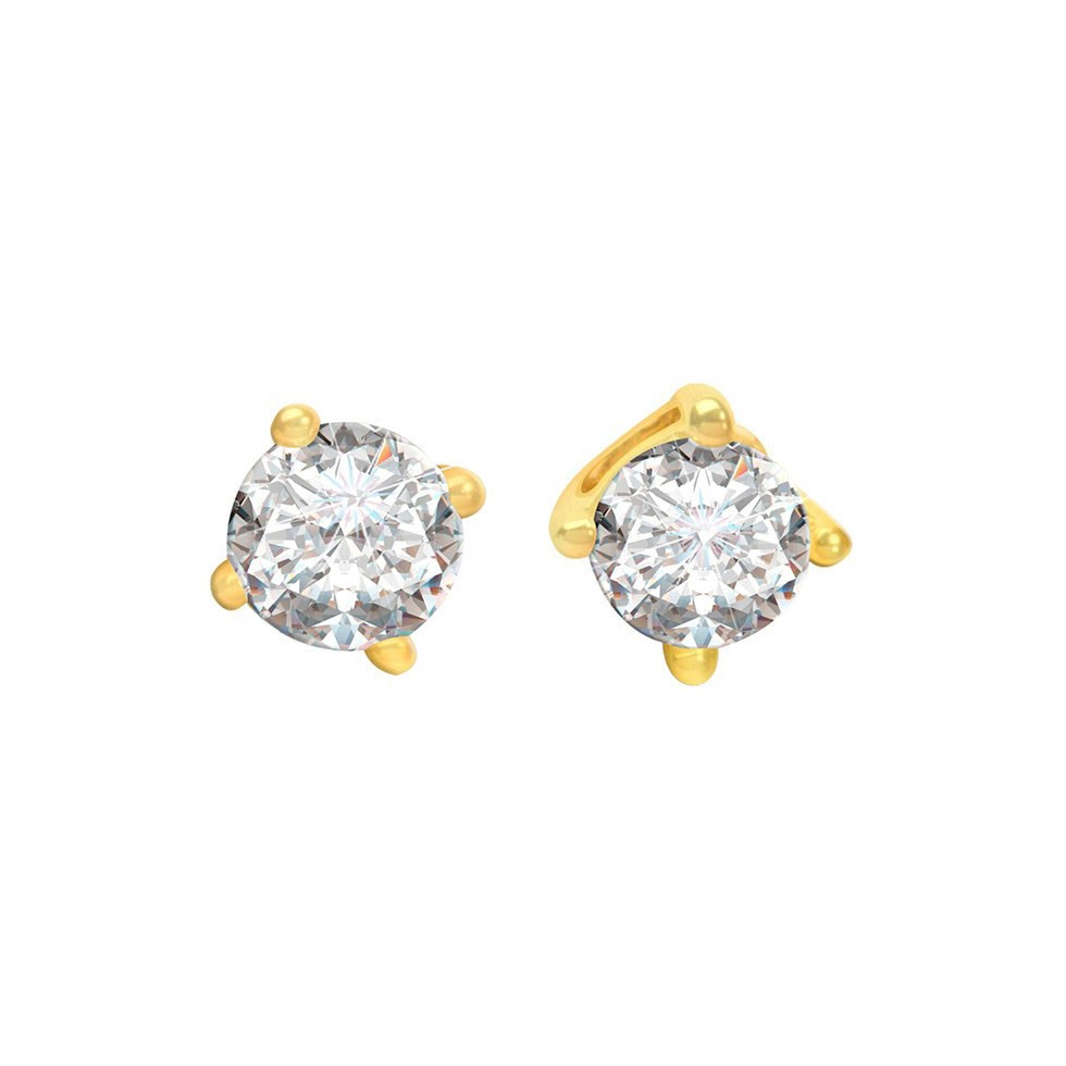 Quarter Carat Diamond Earrings
 Pure Gold Solitaire Quarter Carat Diamond Earring